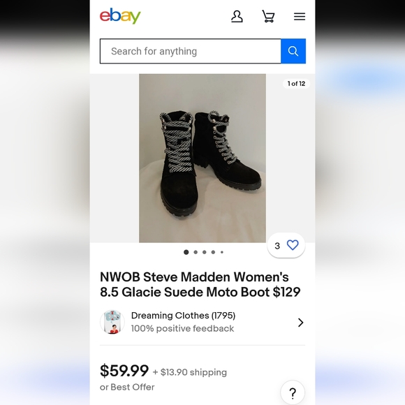 Like New Steve Madden Genny Combat Boots size 10M - Picture 10 of 10